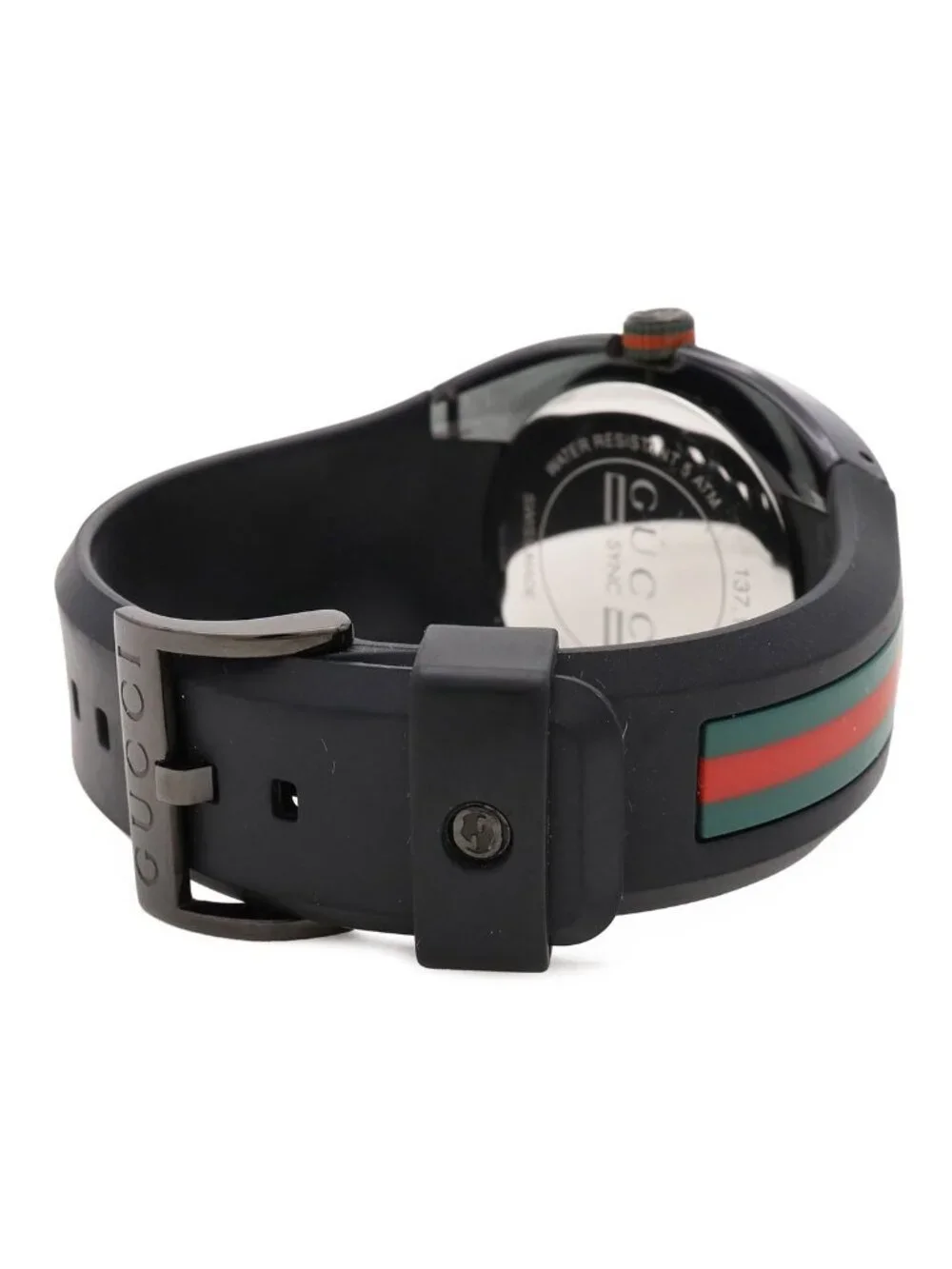 Gucci Sink Interlocking G Sherry Gray Dial SS Rubber Quartz Watch 137.1